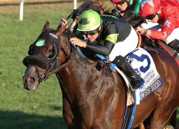 Bowie's Hero Wins Shadwell Mile - Bowie's Hero was a private purchase by Doug Cauthen
